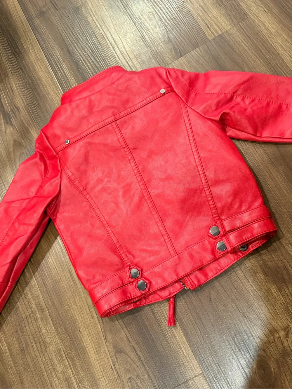 2T - 3T Toddler Red Faux Leather Jacket - excellent condition